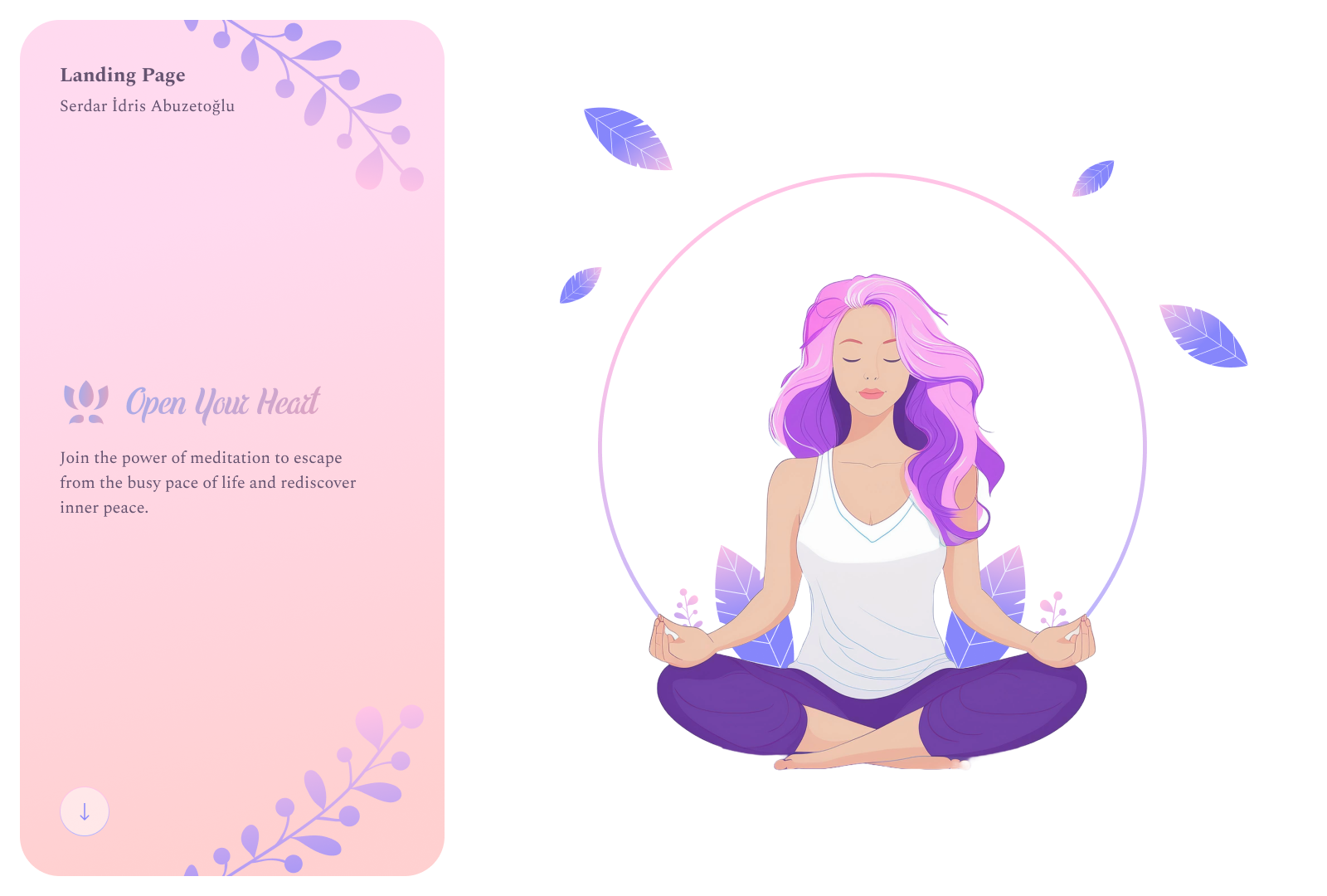 Open Your Heart | Landing Page concept design design figma landing page meditation ui ux web design