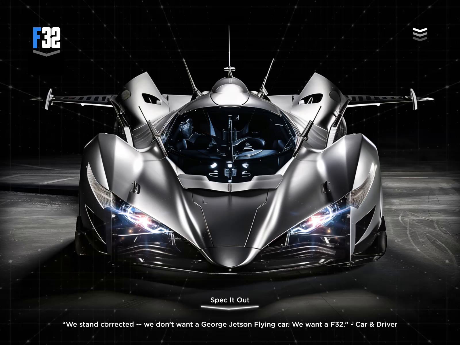 F32 Flying Car Automotive Landing Page WIP