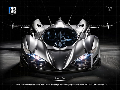 F32 Flying Car Automotive Landing Page WIP after effects ai animation automotive black branding car design figma graphic design landing page product design ui user experience ux web design