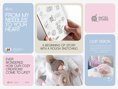 KNITTED STORIES - Branding 2024 2025 3d animation baby brand design branding cute graphic design knitted latest design logo logo design motion graphics ui