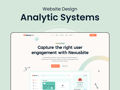 Website Design Analytic System analytic system application branding creative design creativity crm design design engagement homepage landing page minimal design mockup ui ui design ui flow web ui website design