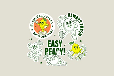 Lemon Fruit Character character graphic design illustration logo