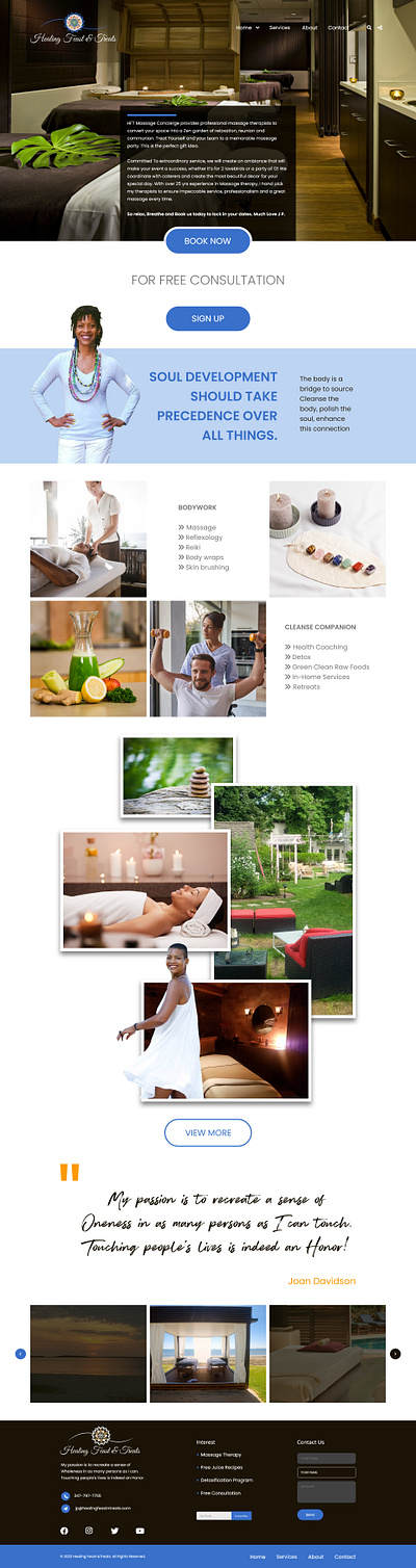 Web UI Design | massage Therapist healthandwellness