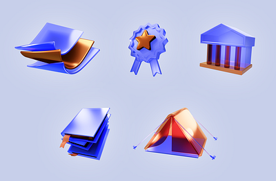 3D icons for lawyer's website 3d 3d icons 3d illustration blender icons illustration webdesign website