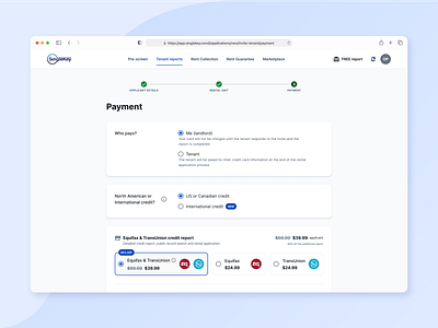 Bringing TransUnion & International Credit Reports to SingleKey mobile optimization product design software ui design ux design