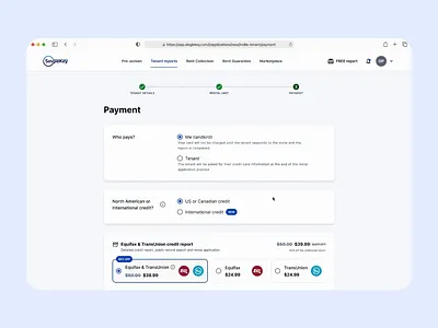Bringing TransUnion & International Credit Reports to SingleKey mobile optimization product design software ui design ux design