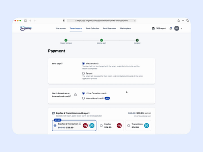 Bringing TransUnion & International Credit Reports to SingleKey mobile optimization product design software ui design ux design