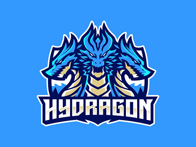 HYDRAGON angry badass blue branding dragon esports gaming graphic design hydra illustration logo logotype mascot mythical ocean sea sports sticker team logo ui