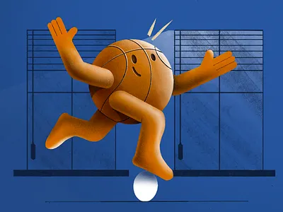Happy Basketball ball basketball character drawing happy illustration nba procreate sport
