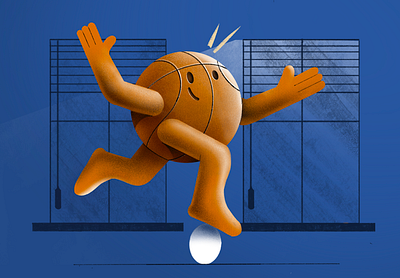 Happy Basketball ball basketball character drawing happy illustration nba procreate sport