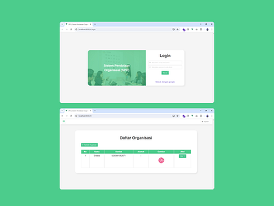 Sistem Pendataan Organisasi (SPO) - Simple UI login ui ux web
