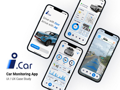 Car Monitoring App - UI/UX Case Study ai app app design car car monitoring case study designer figma invitation map monitoring navigation safety sos store ui ui design ui designer uiux case study ux