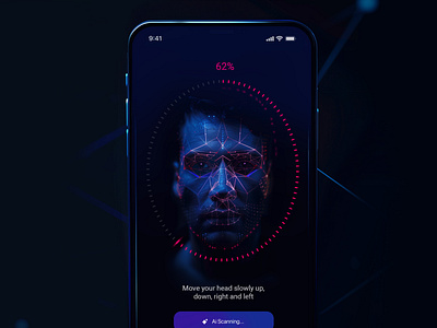 Face scanning process 3d account ai authorisation blockchain face faceid innovation scanning security ui verification