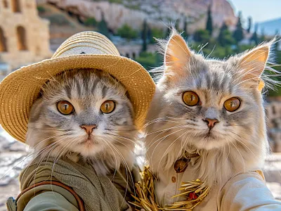 Katen Weltreise cats famous places tourism travel