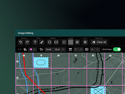 Image Editing - Toolbar - Tablet & Desktop UI colorpicker crop defense design free drawing grid imageedit imageediting shape tabletui textonimage toolbar ui userinterface ux
