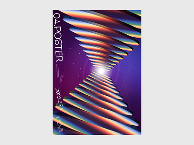 04 — Poster 3d color design digital minimal poster typography vector