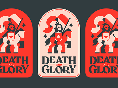 Death and Glory affinity armor banner battle black branding gothic heraldy horse knight logo medieval noble red rider shield skull warrior