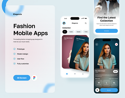 Elegancia - Fashion Mobile Apps aplication app apps branding clean design elegancia fashion graphic design illustration mobile app modern simple stylish ui ux website
