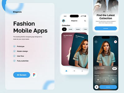 Elegancia - Fashion Mobile Apps aplication app apps branding clean design elegancia fashion graphic design illustration mobile app modern simple stylish ui ux website