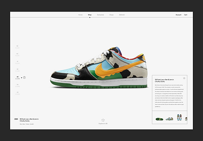 Trainer Drops, Nike E-commerce design ecommerce interaction interface design limited edition minimal nike product shop sneakers ui ux