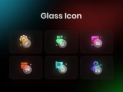 Glass Unique Style Icon glass icon style ui ux vector web