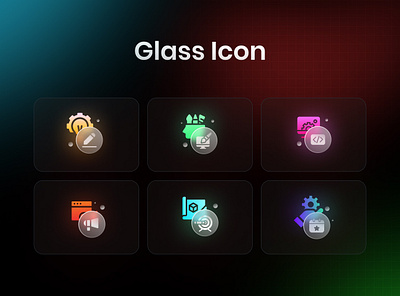 Glass Unique Style Icon glass icon style ui ux vector web