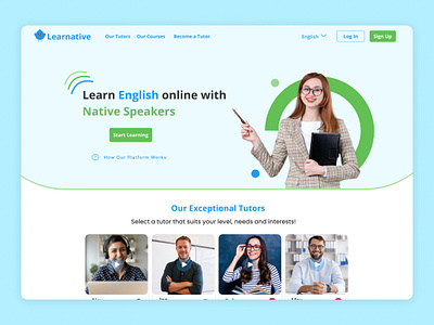 Learnative learning website ui design ux design web design