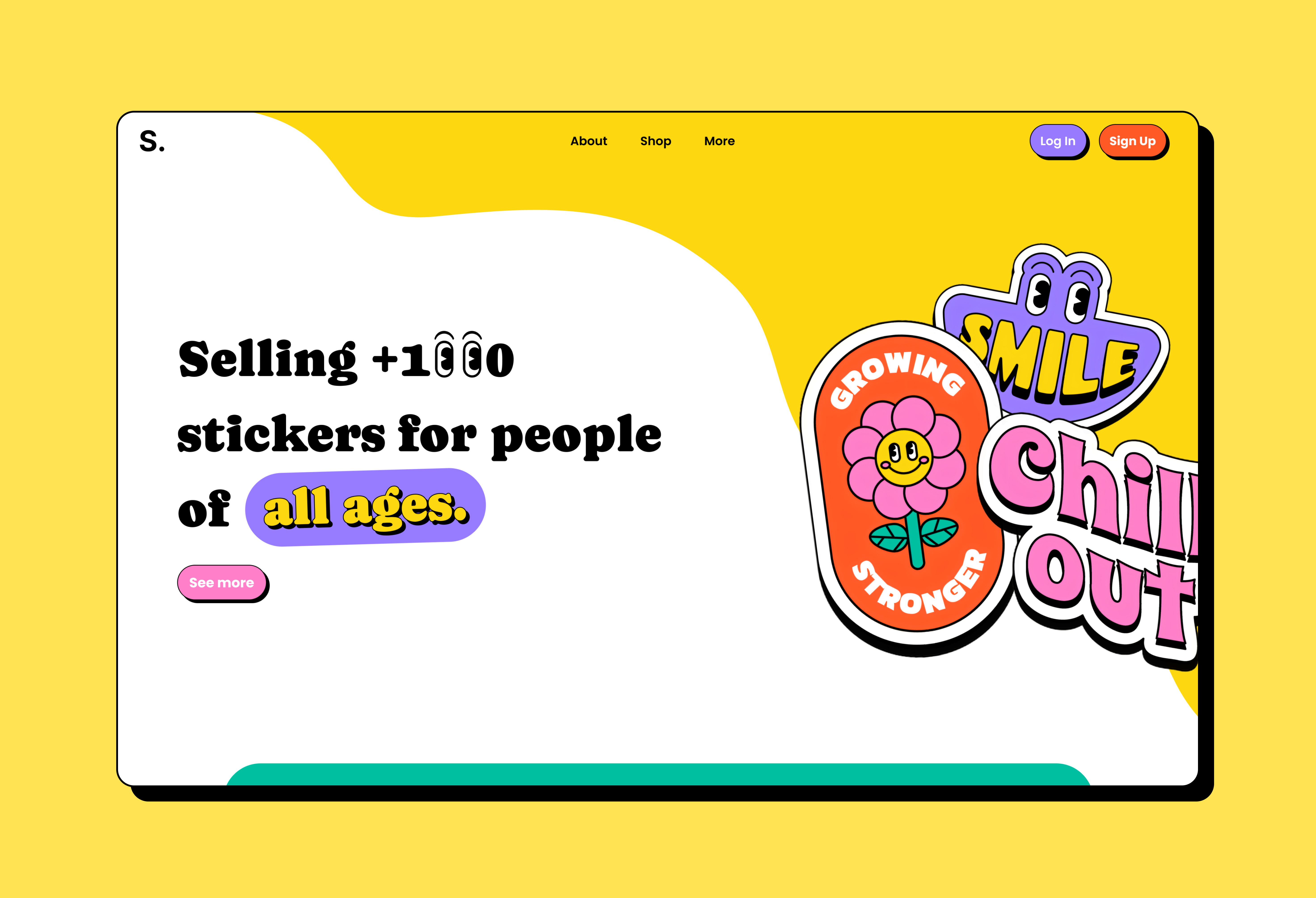 Stickerealm - Web Design landing page store ui ui design ui web ux ux design ux web web web app design web design web store