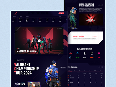 Valorant Championship Tour 2024 dark theme dribbble esports esportsdesign gamedesign gaming gamingcommunity gamingui landingpage uidesign uiux uiuxdesign ux valorant valorantgame vct2024 webdesign websitedesign