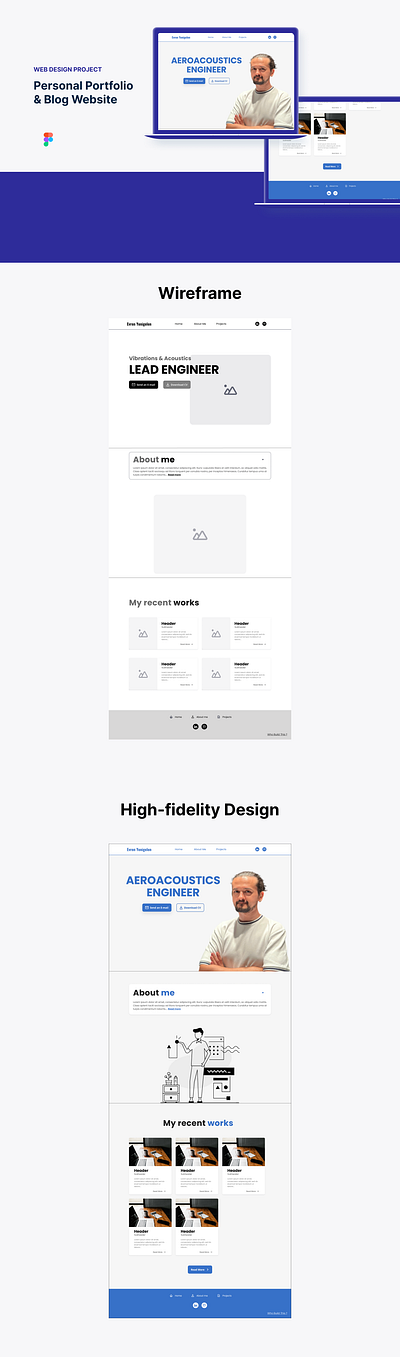 Portfolio & Blog Website design figma framer landing page ui ux web design