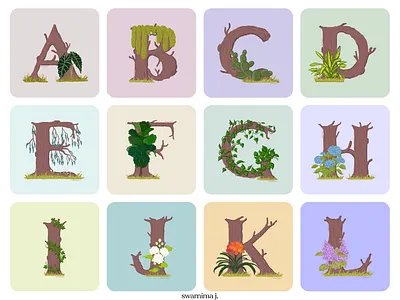 36 days of type 2023 - House plants edition A-L 36 days 36 days of type 36daysoftype alphabets design digital illustration houseplants illustration illustrator plant lover plants illustration procreate procreate art typography