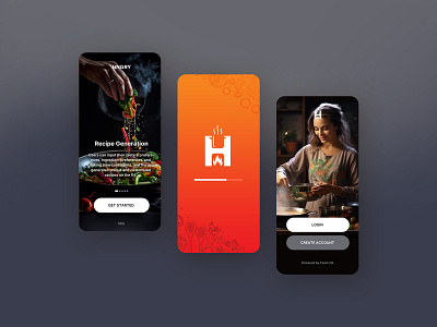 Hngry.AI - mobile app designed by Ansysoft adobe photoshop figma mobile app nutritional