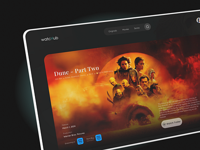 Movie Streaming Web dune interface live tv streaming ui ui design website