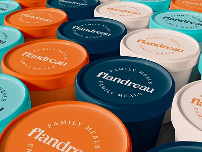 Flandreau - Family Meals - Logo Design & Branding brand design brand identity branding design food food delivery food design food label food packaging graphic design illustration logo logo design logos packaging packaging design retor branding retro retro logo vector