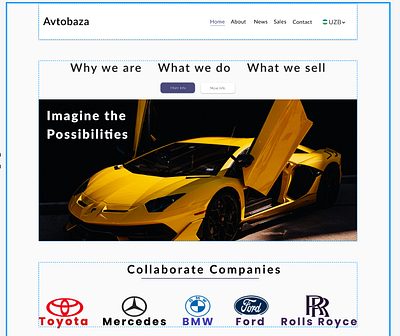 Avto Baza Car Shop figma landing page ui ux web design