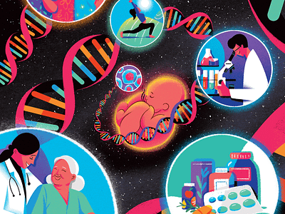 LONG-LIFE - FROM ROOTS TO TIP bloomberg businessweek vietnam digital painting dna editorial illustration healthy ideation illustration long life magazine science