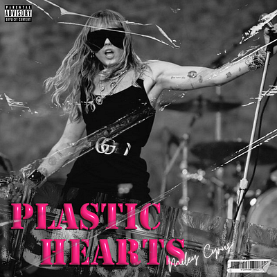 Plastic Hearts Album Cover album album cover album covert art branding design graphic design illustration miley cyrus packaging singer typography