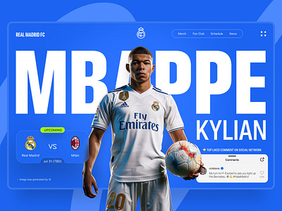 Real Madrid FC Website app design branding design figma graphic design illustration logo ui ux vector