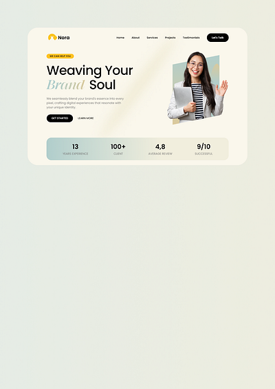 Nora - Creative Agency Landing Page design landing page ui web web design
