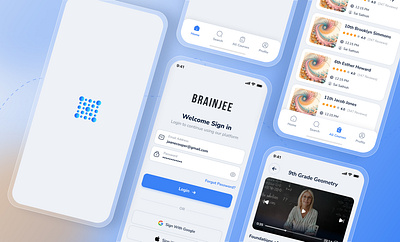 Brainjee App Development branding mobile app ui