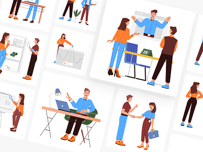 Businessmen and Manager Animated Illustrations animation animation illustration business business illustrations businessmen character creative illustration finance flat graphic design illustration illustrator manager meeting motion graphics people startup teamwork vector work