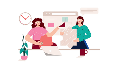 Teamwork 2D Animation 2d animation collaboration communication cooperation flat illustration leadership meeting motion success team teamwork woman work working process workplace