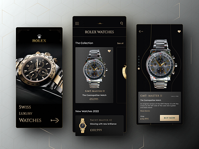 Rolex UI Design branding graphic design motion graphics ui