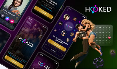 Hooked - Dating Mobile Application Design app dating mobile mobile app ui