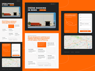 Landing Page for Logistics Company brutal dark design heavy illustration landing landing page logistics orange transport ui uidesign uiux uxdesign web design