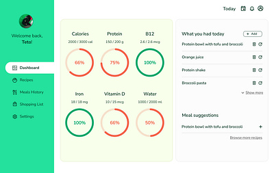 Nutrition Planner for Vegan Athletes design ui uiux ux web app web design website