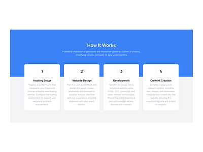 How it works with cards design hero section ui ui block