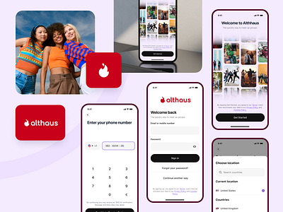 Althaus Dating App - Getting Started app apple application badoo dating getting started group ios mobile network onboarding sign in sign up social tinder ui ux welcome