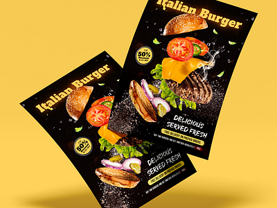 🍔 Italian Burger Delight! classic clean design graphic design illustration modern ui design uiux