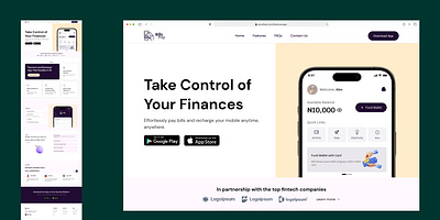 Bills Pay - A Fintech Landing Page Exploration app design productdesign ui uiux ux web design webdesign